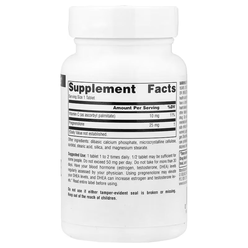 Source Naturals Pregnenolone Brain & Cognitive 25 mg 120 Tablet - Görsel 2