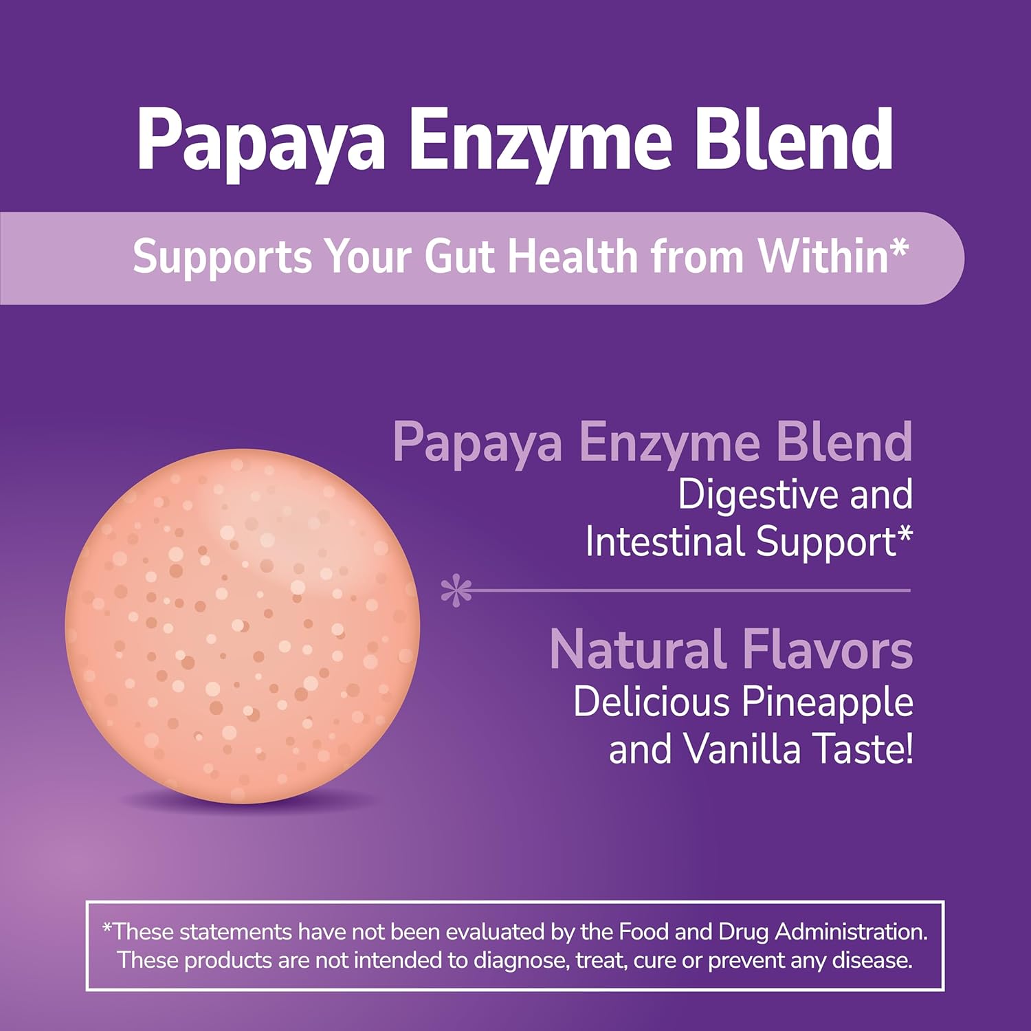 21st Century Papaya Enzyme Digestive Enzymes for Gut Health 100 Chewable Tablet - Görsel 3