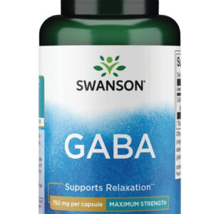 Swanson GABA Maximum Strength 750 mg 60 Veggie Strength