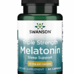 Swanson Triple Strength Melatonin - Natural Sleep Support for Disrupted Sleep Cycles - (60 Capsules, 10mg Each)