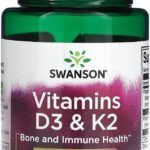 Swanson Vitamins D3 & K2 MK-7 2000 IU Bone and Immune Health 60 Veggie Caps