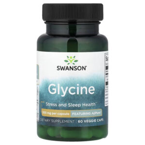Swanson Glycine AjiPure Amino Acids tress and Sleep Health 500 mg 60 Veggie Caps
