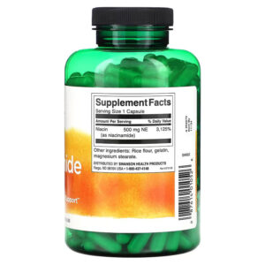 Swanson, Niacinamide, 500 mg, 250 Capsules - Non flush - Görsel 2