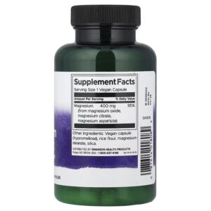 Swanson Triple Magnesium Complex, 400 mg 100 Vegan Caps - Görsel 2