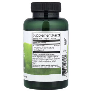 Swanson Full Spectrum St. John's Wort Mental and Emotional Health 375 mg 120 Vegan Caps - Görsel 2
