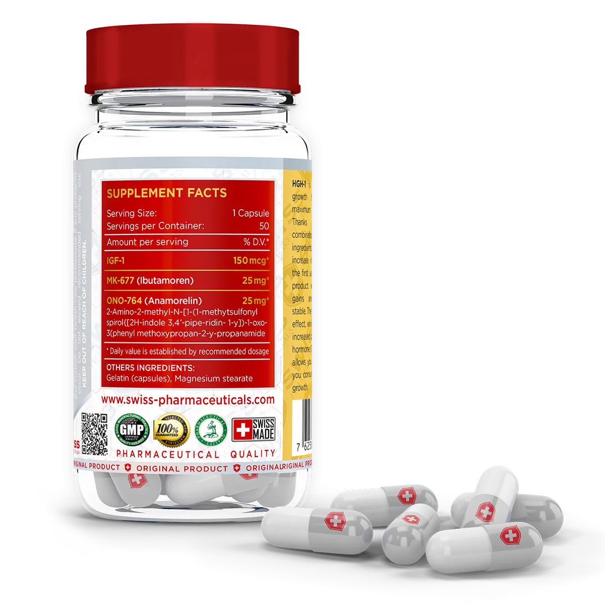 Swiss Pharmaceuticals HGH-1 Mk677 Ibutamoren + IGF 50 Caps - Görsel 2