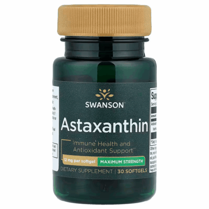 Swanson Astaxanthin Maximum Strength Immune Health and Antioxidant Support 12 mg, 30 Softgels