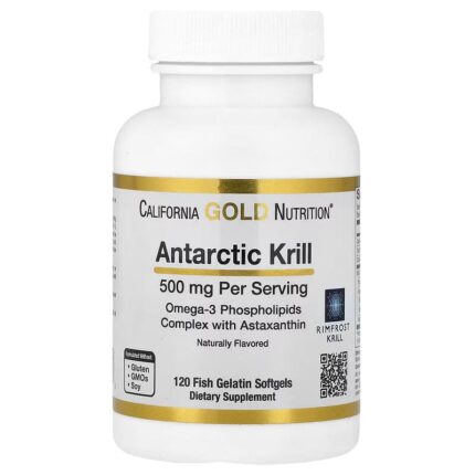 California Gold Nutrition Antarctic Krill Oil Omega-3 EPA DHA Phospholipids Astaxanthin 120 Fish Gelatin Softgels