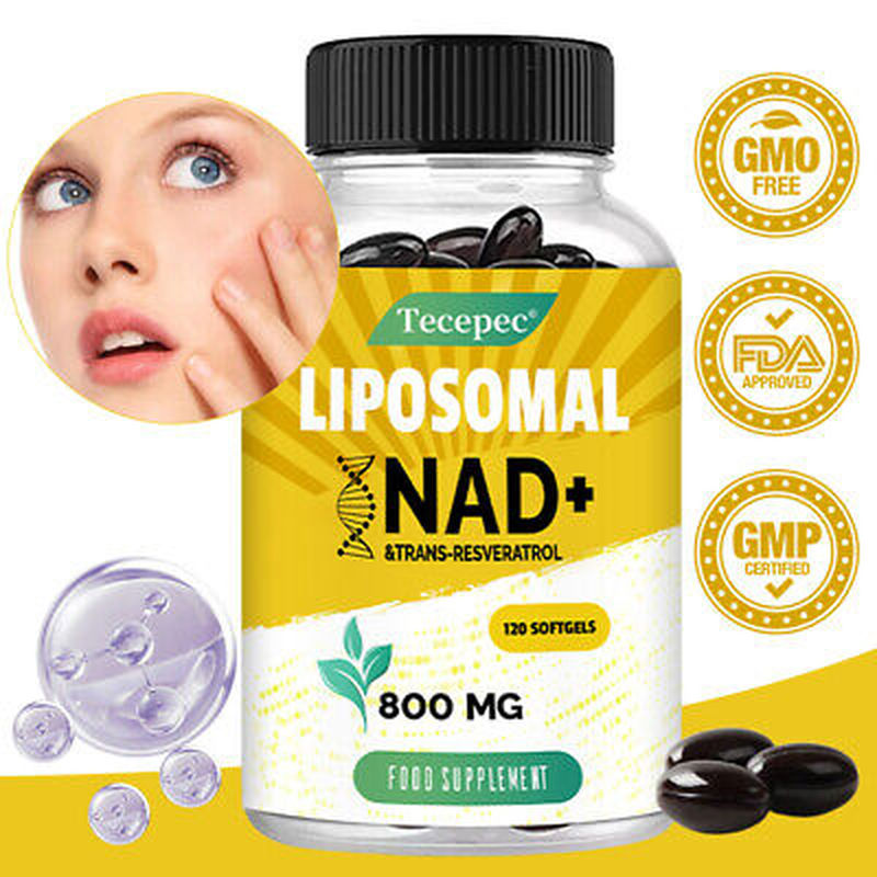 Tecepec Liposomal NAD+ Resveratrol 800mg – for Anti Aging, Nicotinamide Booster, Cell Regenerator