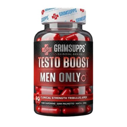 GRIMSUPPS TESTO BOOST MEN ONLY TRIBULUS , ARGININE , MACA , GINSENG 90 CAPS