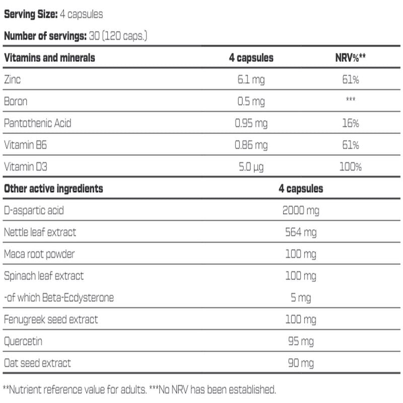 Scitec Testo Punch (Daa Aspartic acid+Maca+Fenugreek) 120 caps - Görsel 2