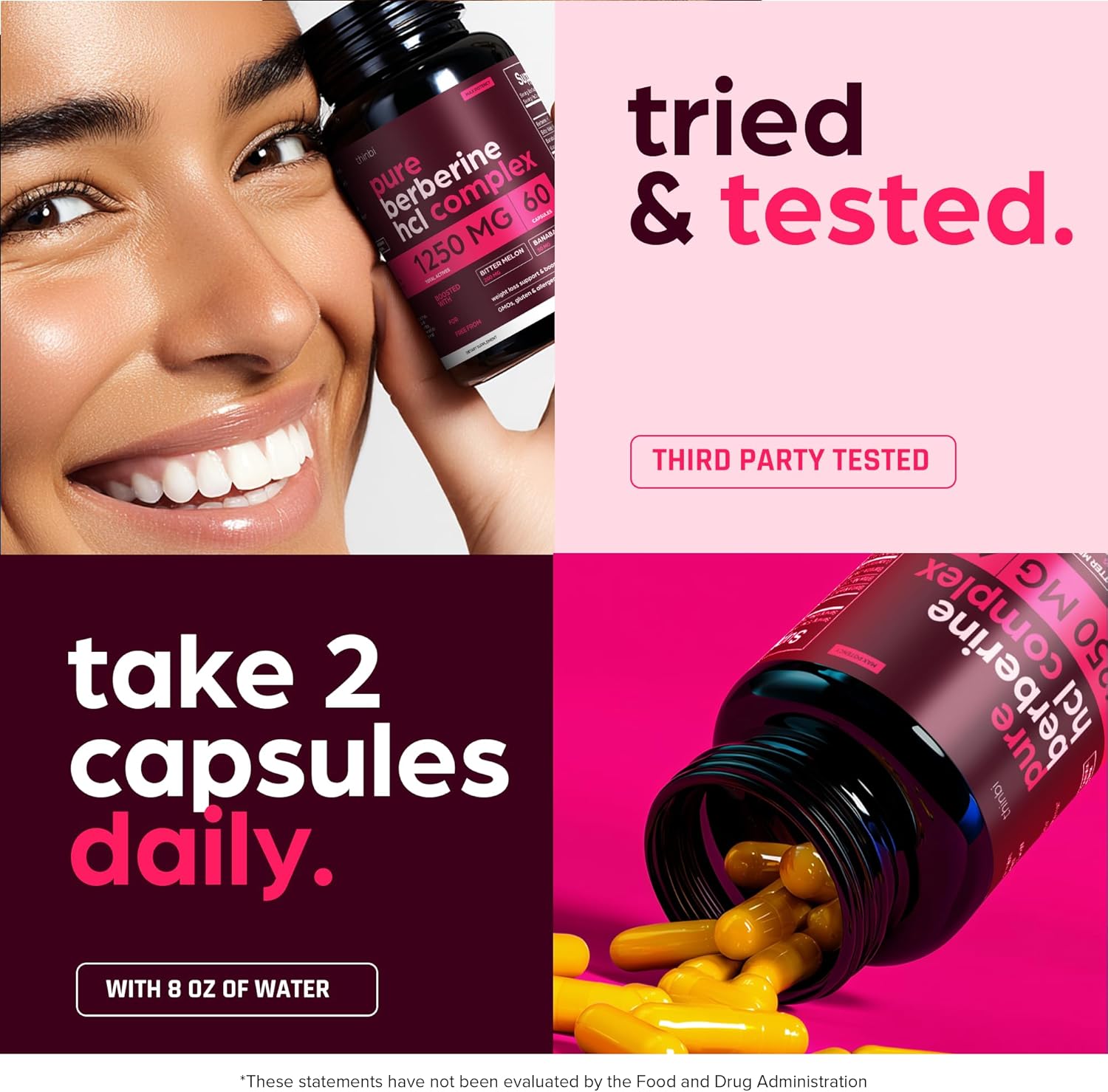 Artnaturals Berberine 1250mg for Weight Management with Bitter Melon and Banaba Leaf - HCl from Barberry Extract 60 Caps - Görsel 3