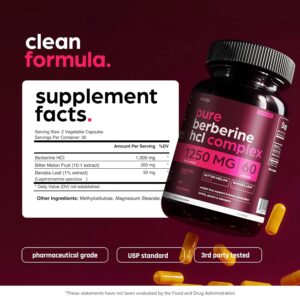 Artnaturals Berberine 1250mg for Weight Management with Bitter Melon and Banaba Leaf - HCl from Barberry Extract 60 Caps - Görsel 4