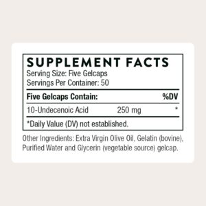 THORNE Undecylenic Acid 250 mg Healthy Balance of Gut & Vaginal Flora 250 Gelcaps - 50 Servings - Görsel 2