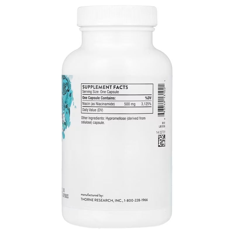 Thorne Niacin Vitamin B3 with Niacinamide 180 Caps - Görsel 2