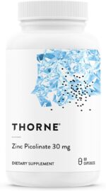 THORNE – Zinc Picolinate Immune Healthy Skin & Eyes 30 mg 60 Caps