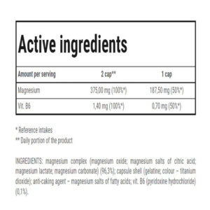 TREC MAGNE-100 Magnesium(Magnezyum+B6 Vitamin) SPORT 600 CAPS - Görsel 3