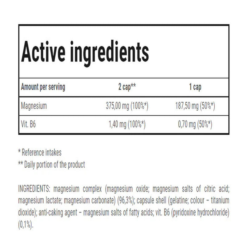 TREC MAGNE-100 Magnesium(Magnezyum+B6 Vitamin) SPORT 600 CAPS - Görsel 3