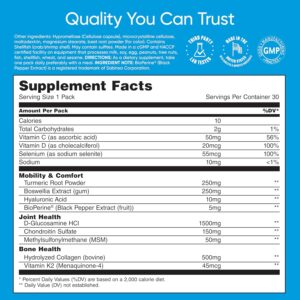 Universal U Mobility & Bone Joint & Cartilage Multivitamin Collagen Turmeric Glucosamine Chondroitin MSM 30 Packs - Görsel 5