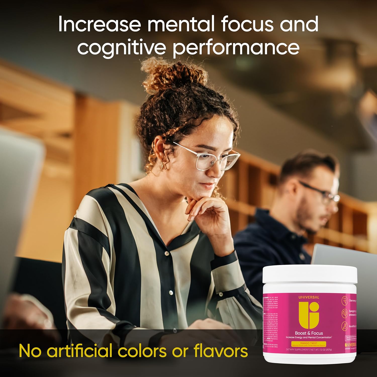 Universal U Boost & Focus Powder Energy and Cognitive B12 Niacin Choline L-Tyrosine Huperzine Beta Alanin Citrulline - Görsel 2