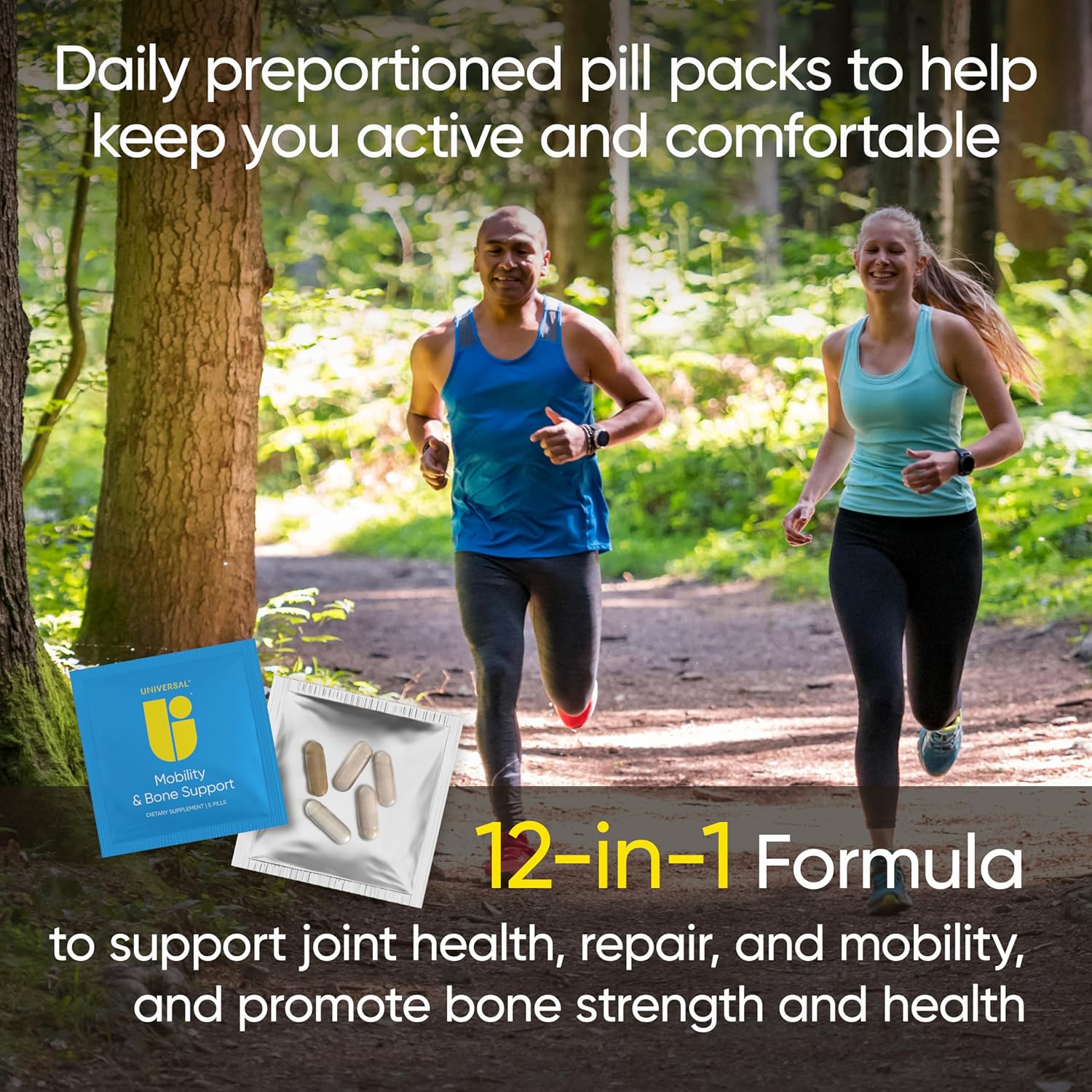 Universal U Mobility & Bone Joint & Cartilage Multivitamin Collagen Turmeric Glucosamine Chondroitin MSM 30 Packs