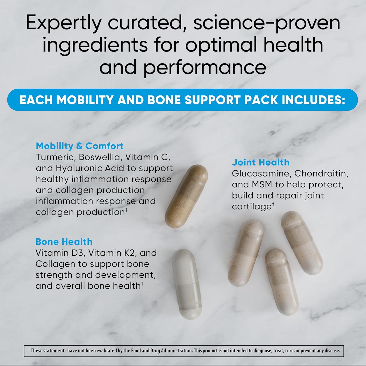 Universal U Mobility & Bone Joint & Cartilage Multivitamin Collagen Turmeric Glucosamine Chondroitin MSM 30 Packs - Görsel 3