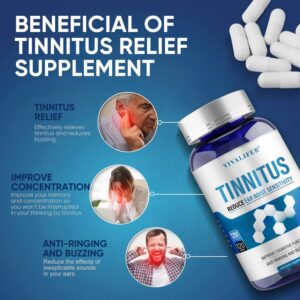 VIVALIFER Tinnitus Relief for Ringing Ears Cognitive 1200MG 120 Caps - Görsel 4