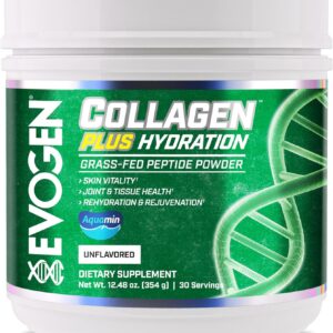 Evogen Collagen Plus Hydration Grass Fed Collagen Skin Joint & Tissue Health Unflavored