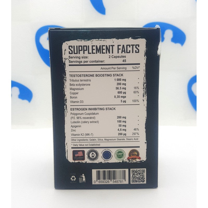 Warrior Labs T-1000 Testo Booster - Tribulus , Beta Ecdysterone , Apinenin 90 Caps - Görsel 3