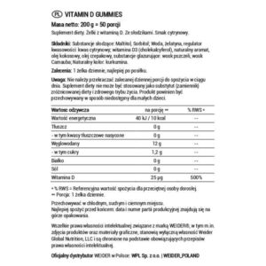 WEİDER Vitamin D3 50 Gummies - Görsel 3