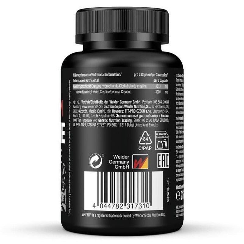 Weider Creatine HCL – 150 caps – 50 SERVİS
