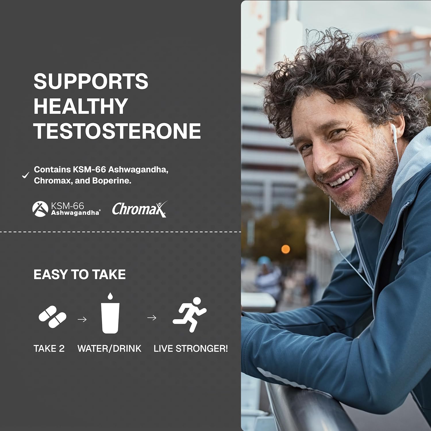 Weider Prime Support for Men Supports Energy Strength Focus Stress Lean Muscle 60 Capsules - Görsel 3