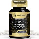 WELLNESS LABS Lions Mane Real Mushroom Brain, Memory and Focus Cognitive Immune 120 Caps