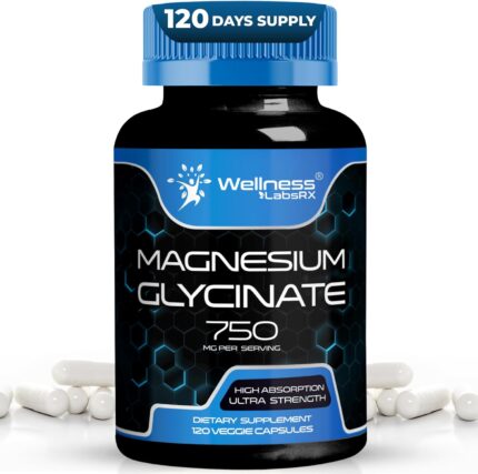 Wellness Labs Magnesium Glycinate for Magnesium Chelate Women and Men 750mg 120 Caps