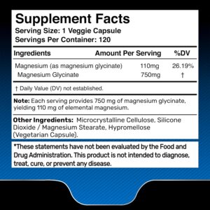 Wellness Labs Magnesium Glycinate for Magnesium Chelate Women and Men 750mg 120 Caps - Görsel 4
