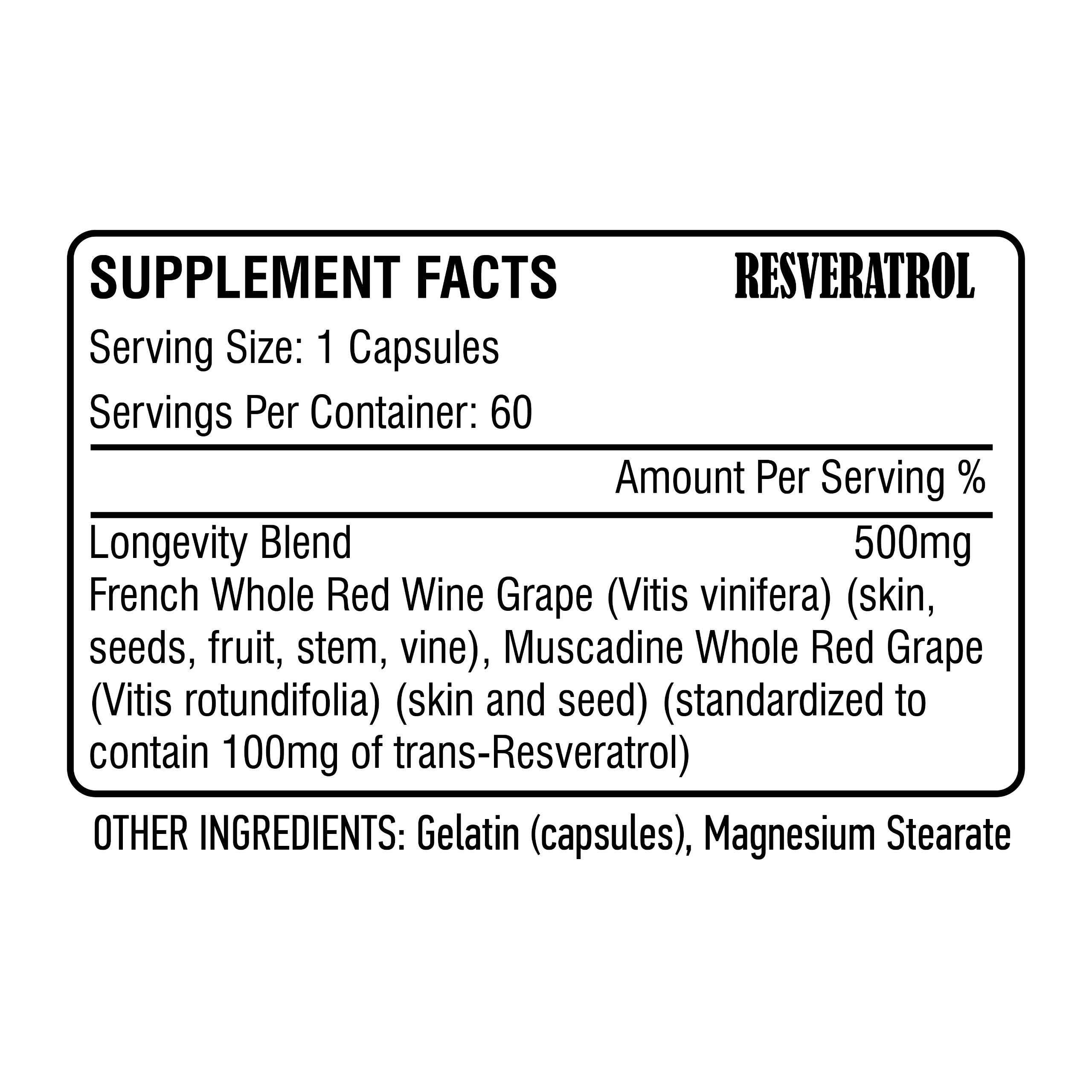 XMAGICLABS RESVERATROL 500MG 60 Caps - Görsel 2