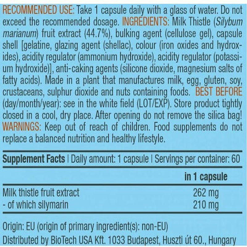 BİOTECH USA Milk Thistle Deve dikeni- 60 caps - Görsel 3