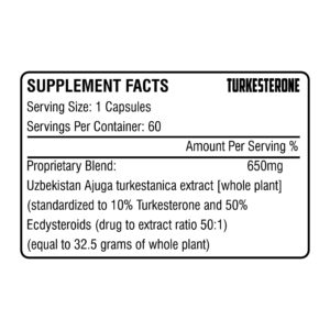 XMAGICLABS UZBEK TURKESTERONE MAX LEAN MUSCLE 650MG 60 Caps