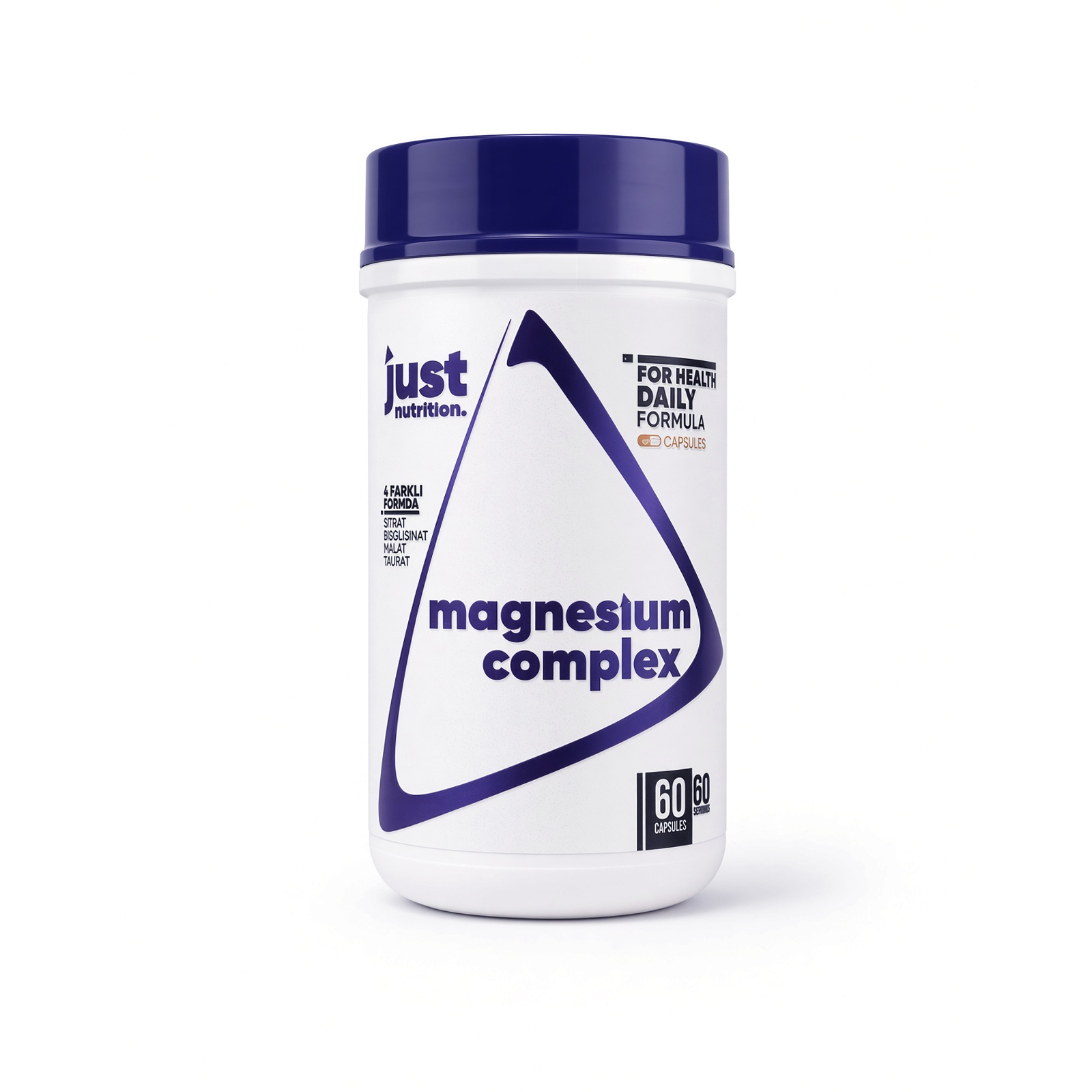 43a3d2_39ab078b6cc54a569ddf9d213984125cmv2 Just Nutrition Magnesium Complex 60 Kapsül Magnezyum Takviyesi - Görsel 1